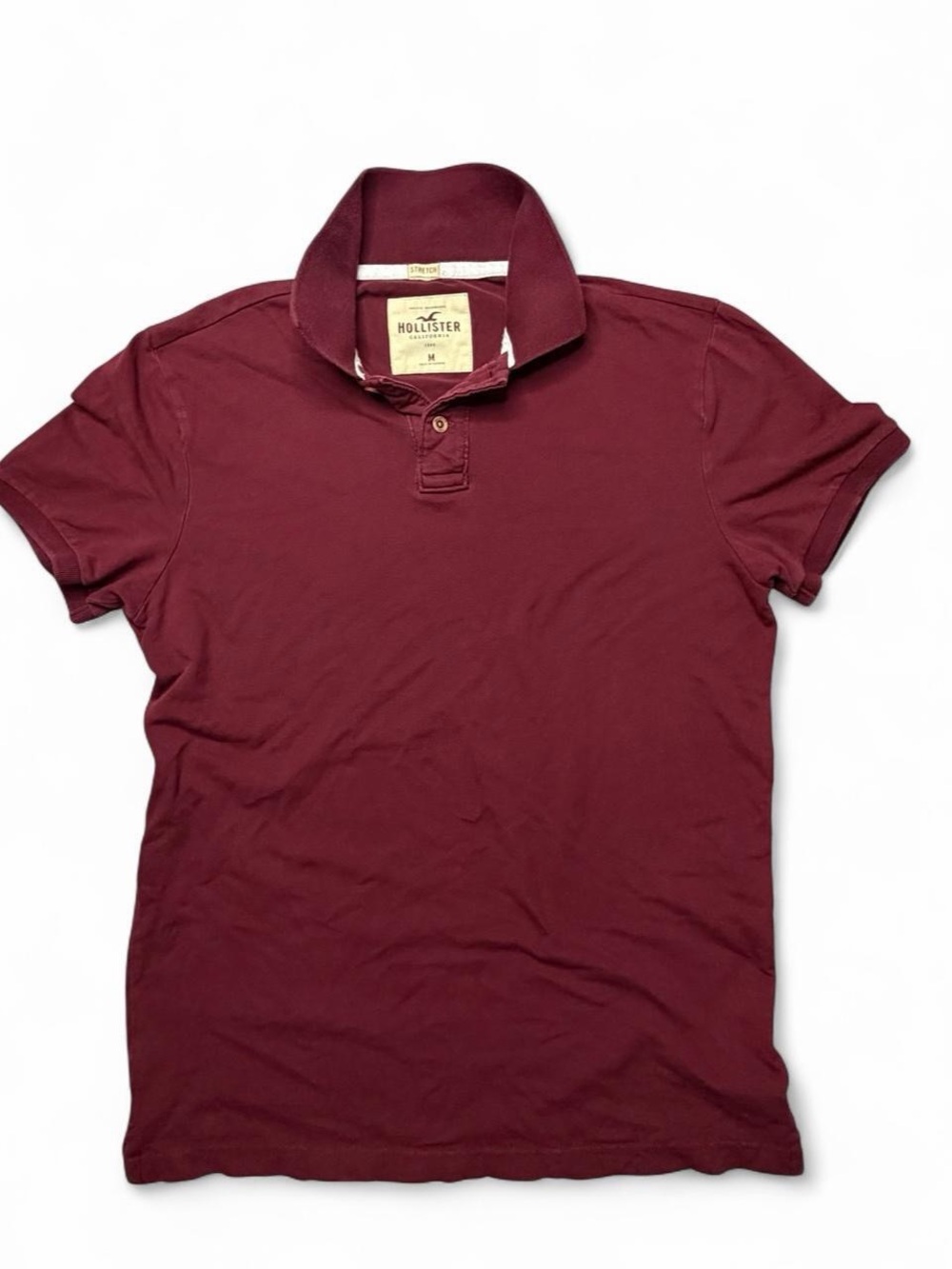 Y2K Hollister Maroon Polo Shirt Men’s Medium